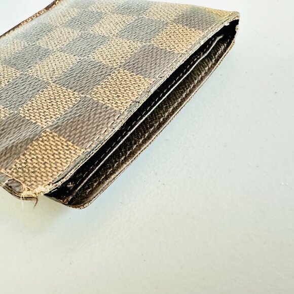 AUTHENTIC DAMIER EBENE BIFOLD MEN'S WALLET VINTAGE CA2152 MADE IN SPAIN - Picture 9 of 12